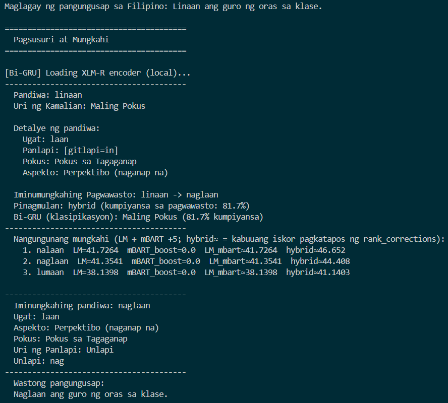 Hybrid Grammatical Error Correction Framework Thesis screenshot