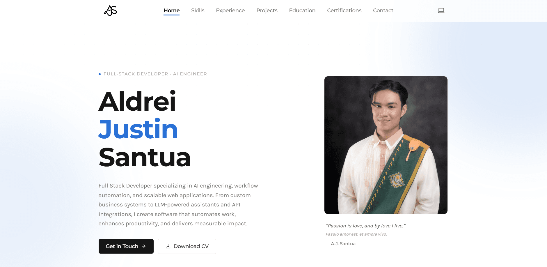 Personal Portfolio Website screenshot